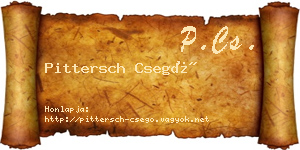 Pittersch Csegő névjegykártya